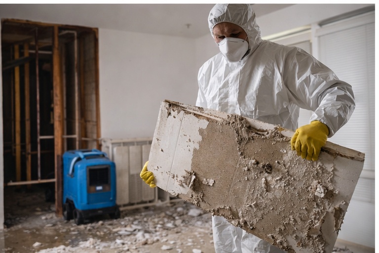 Water damage restoration work